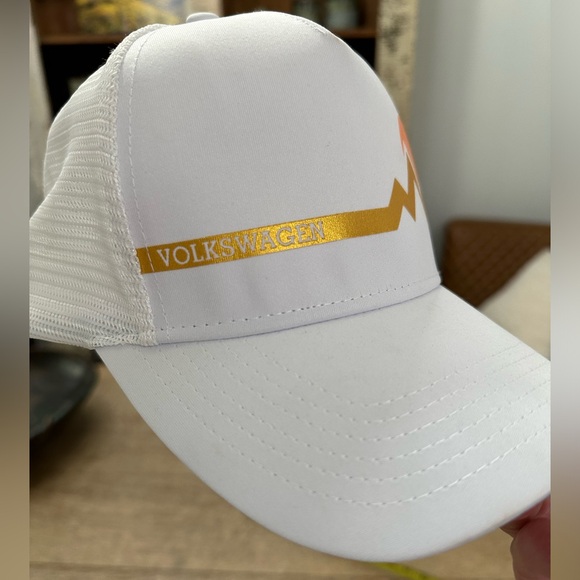Volkswagen Snap Back White Mesh Trucker Baseball Hat - Picture 5 of 9